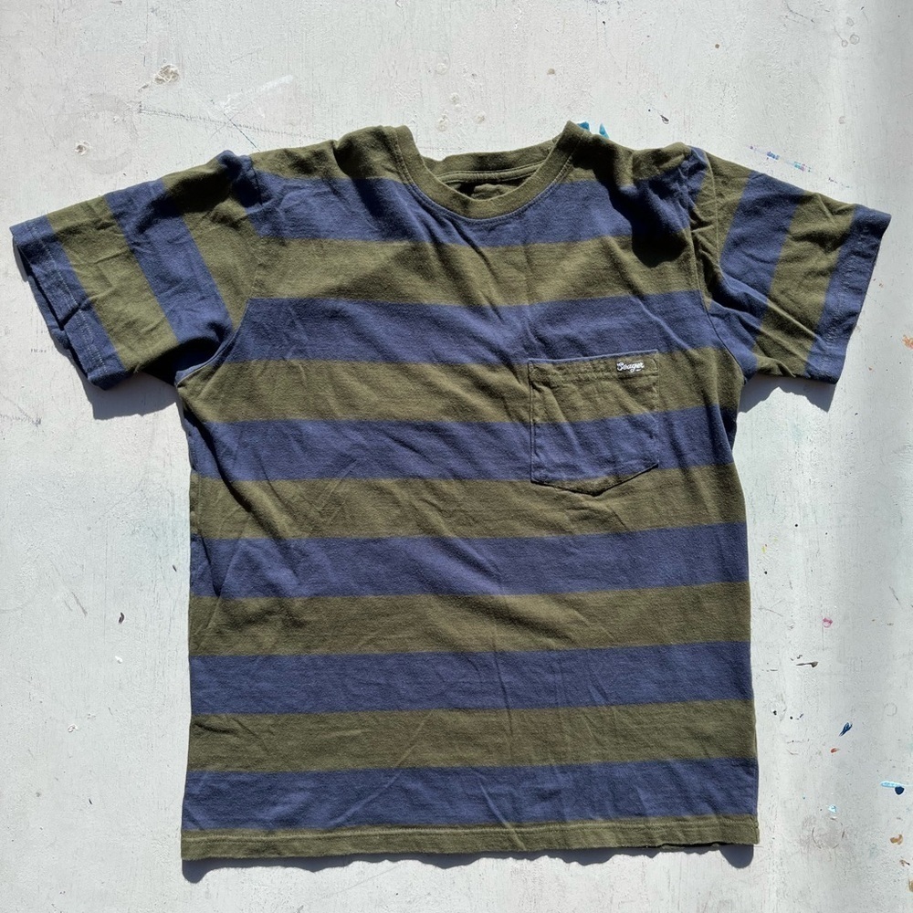 Men's Seager T-Shirt Multicolor Striped M Pocket Western Cowboy Ranch Surf City